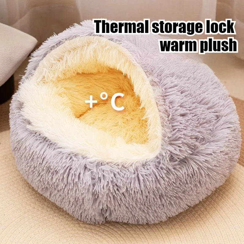 Lit pour animaux de compagnie 2 en 1 en peluche douce