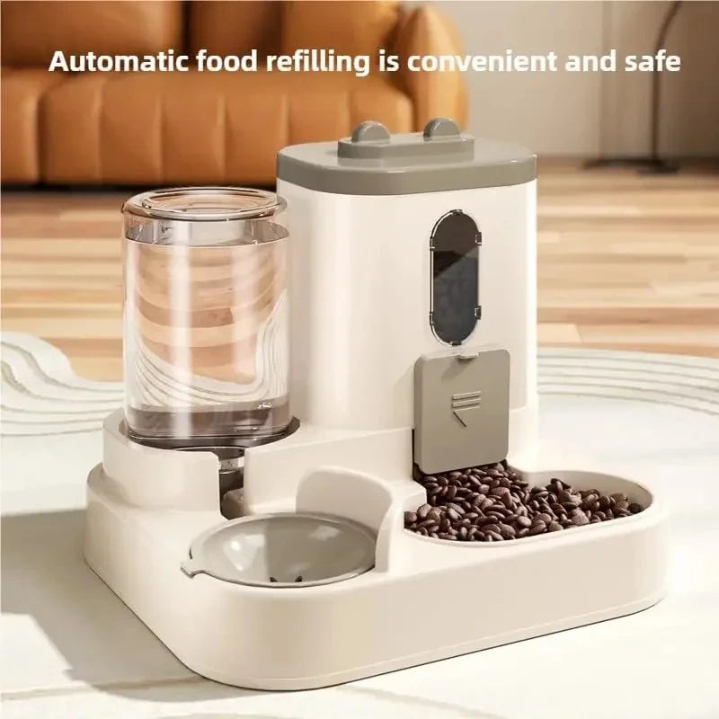Ensemble mangeoire et abreuvoir automatiques pour chiens et chats