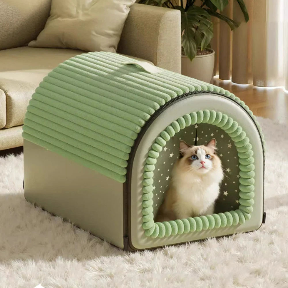 Lit pour animaux de compagnie fermé d'hiver