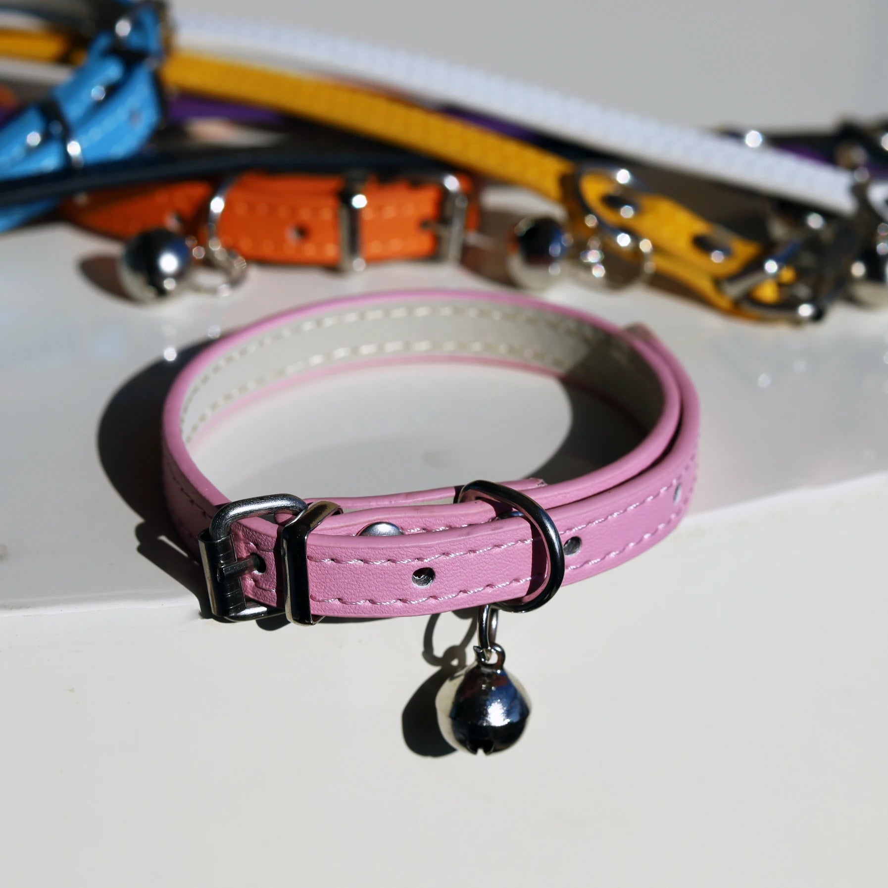 Collier pour chat réglable en cuir
