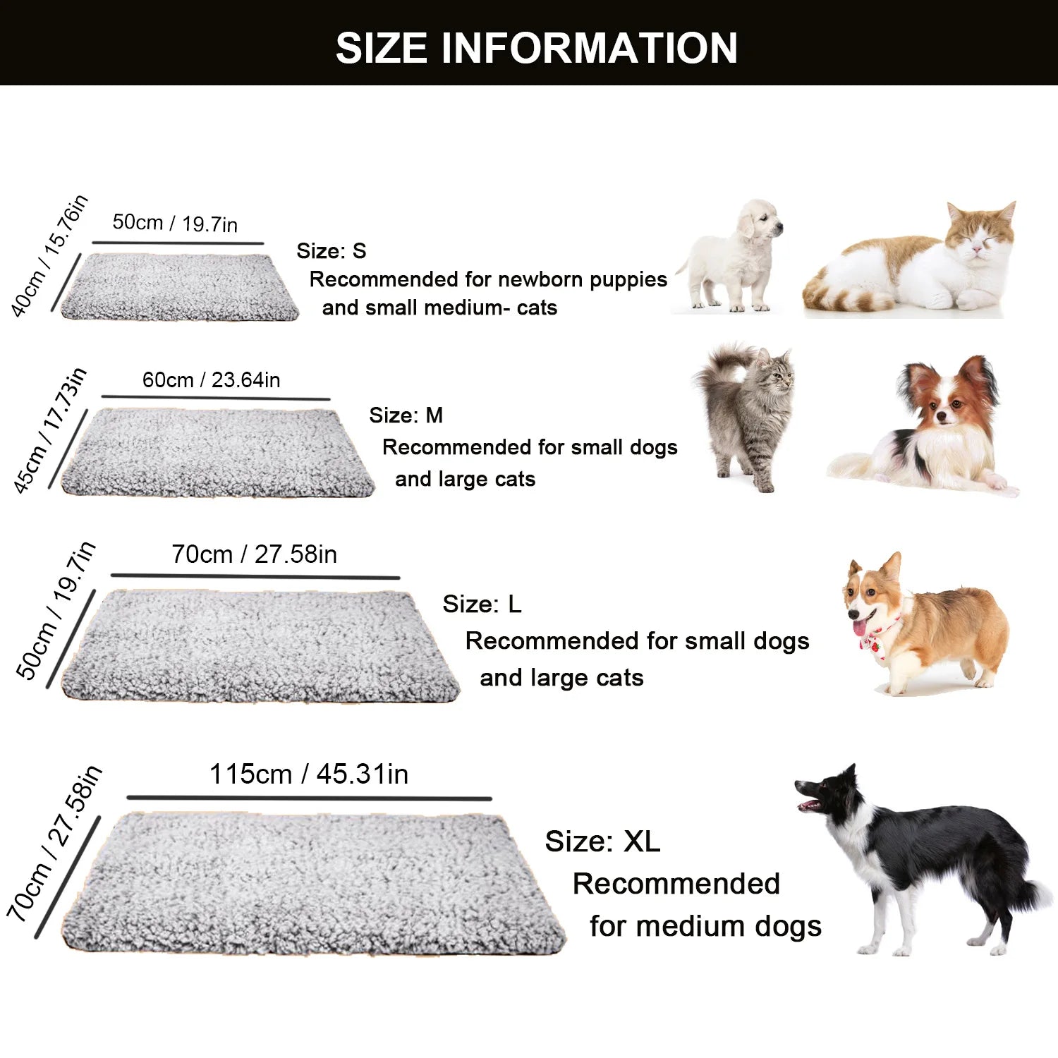 Tapis auto-chauffant pour animaux de compagnie