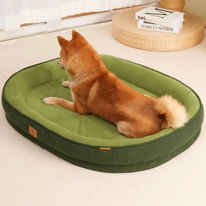 Lit pour chien en velours côtelé