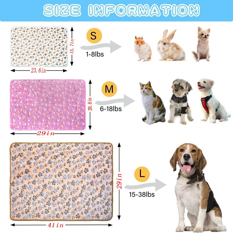 Couverture pour animaux de compagnie douce et moelleuse flanelle chien