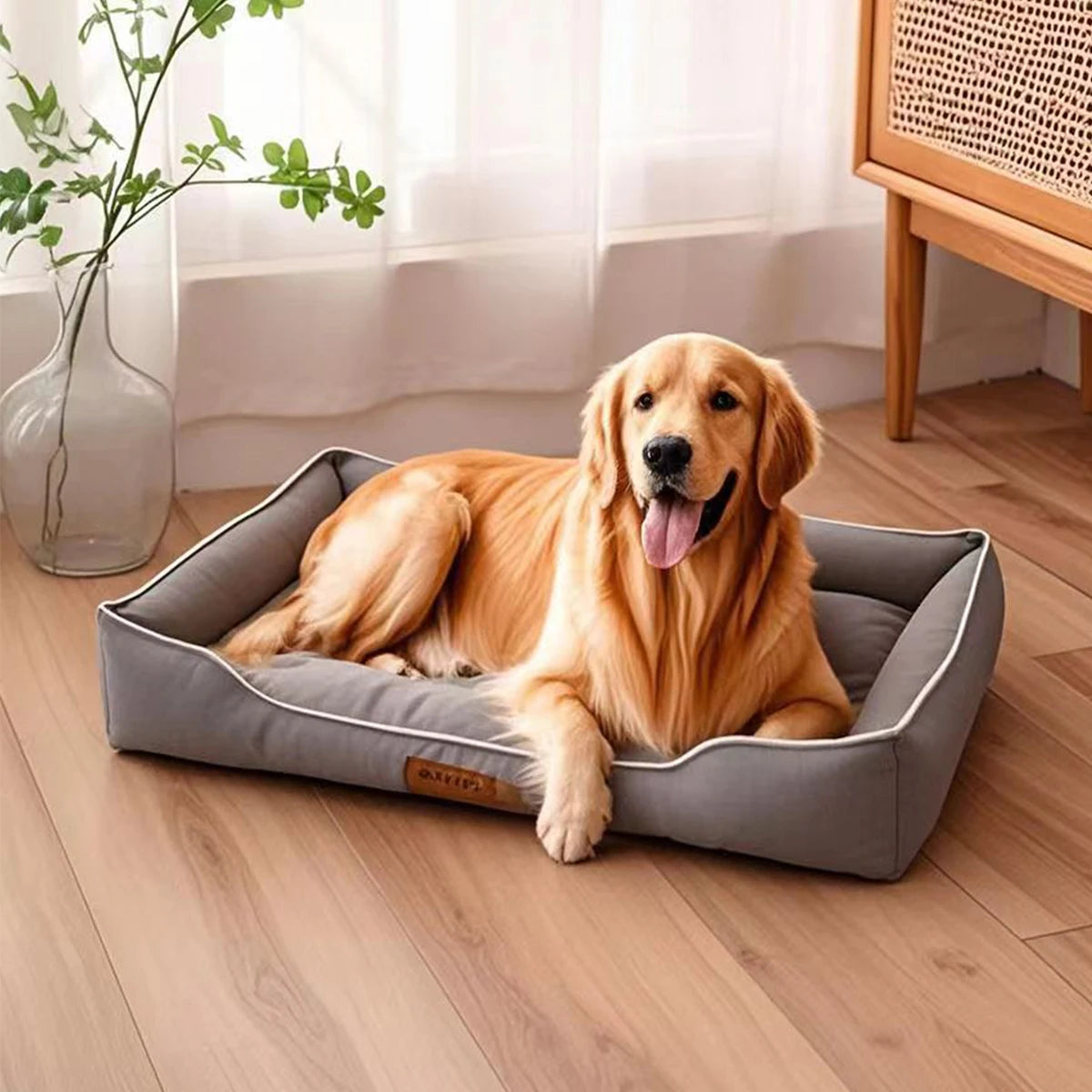 Lit carré quatre saisons pour grand chien