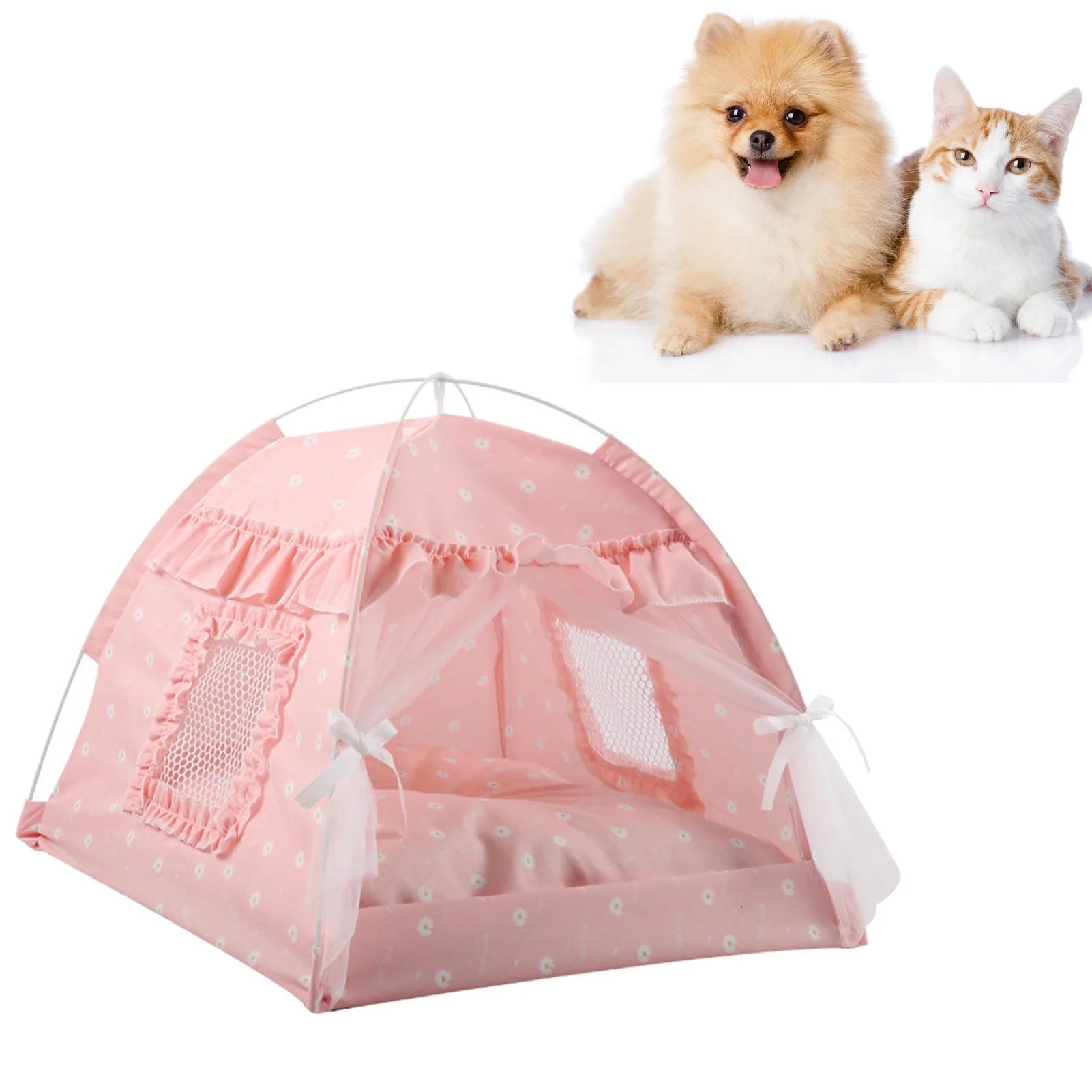 Tente pour animaux de compagnie à imprimé floral